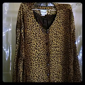 Long sleeves long tail cheetah top